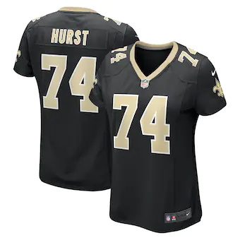 womens nike james hurst black new orleans saints game jerse